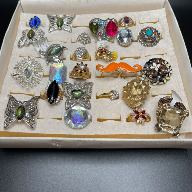Assorted costume rings.