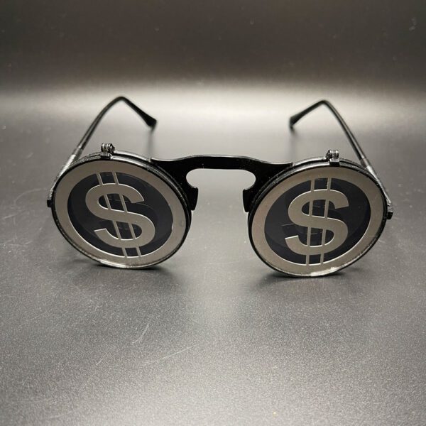 Circle dollar signs glasses.