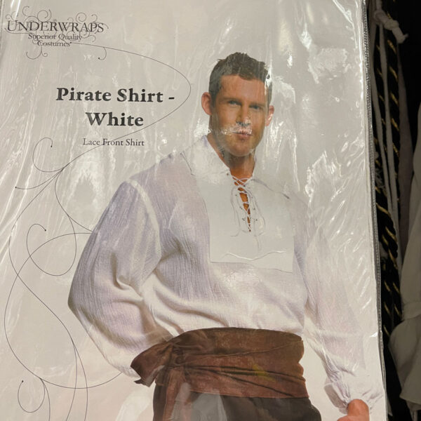 Pirate white shirt in plastic package.
