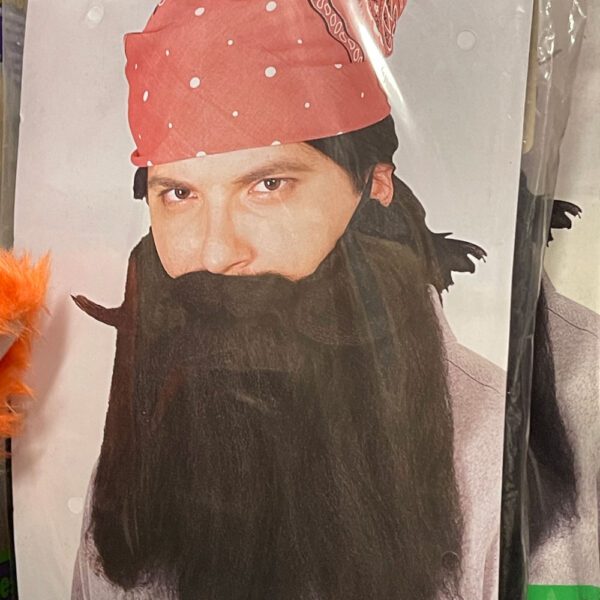 Pirate beard in plastic package.